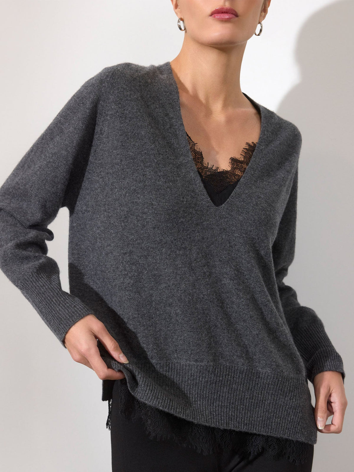 The lace vee looker pullover