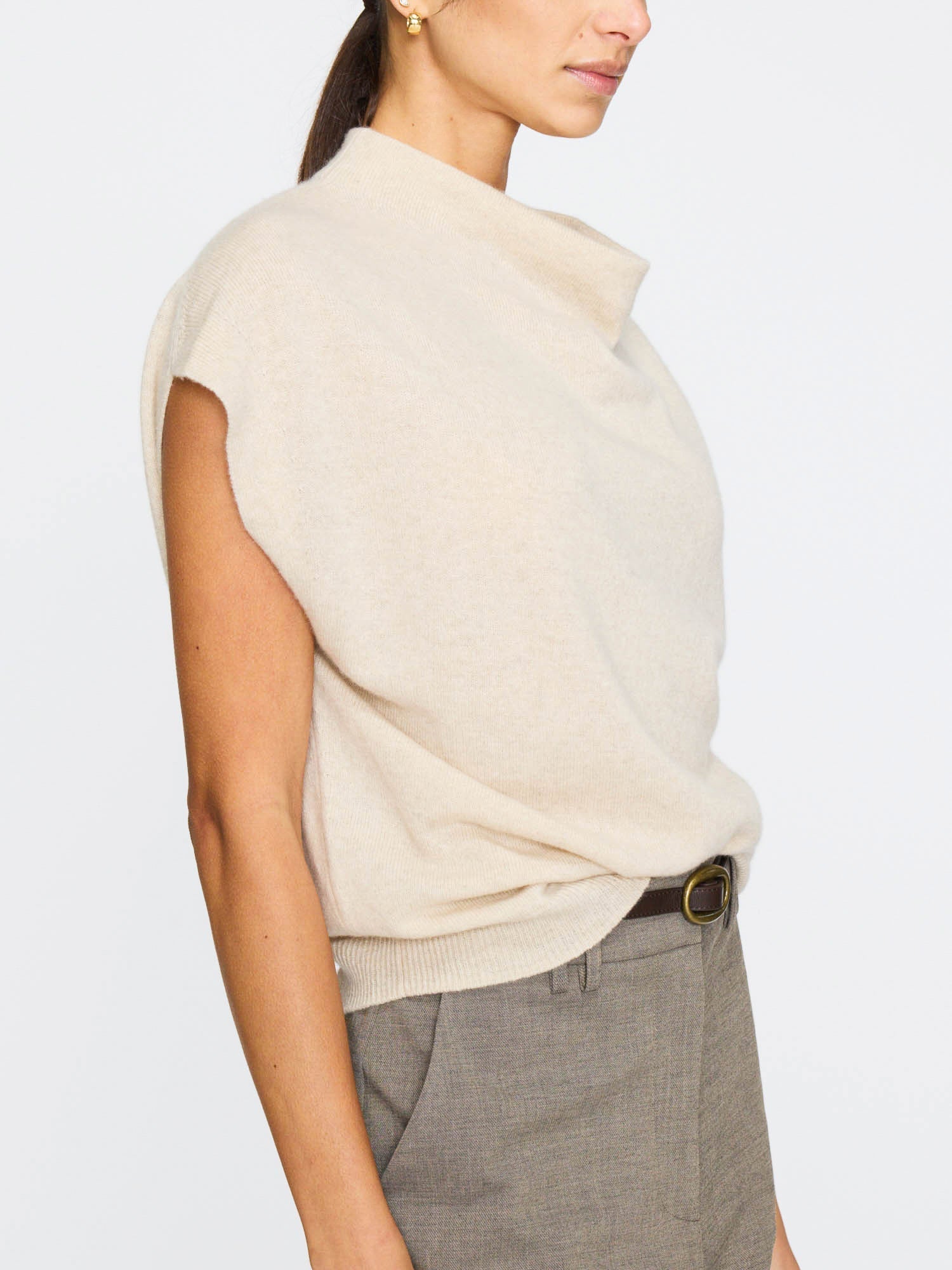 The morten funnel neck cashmere top