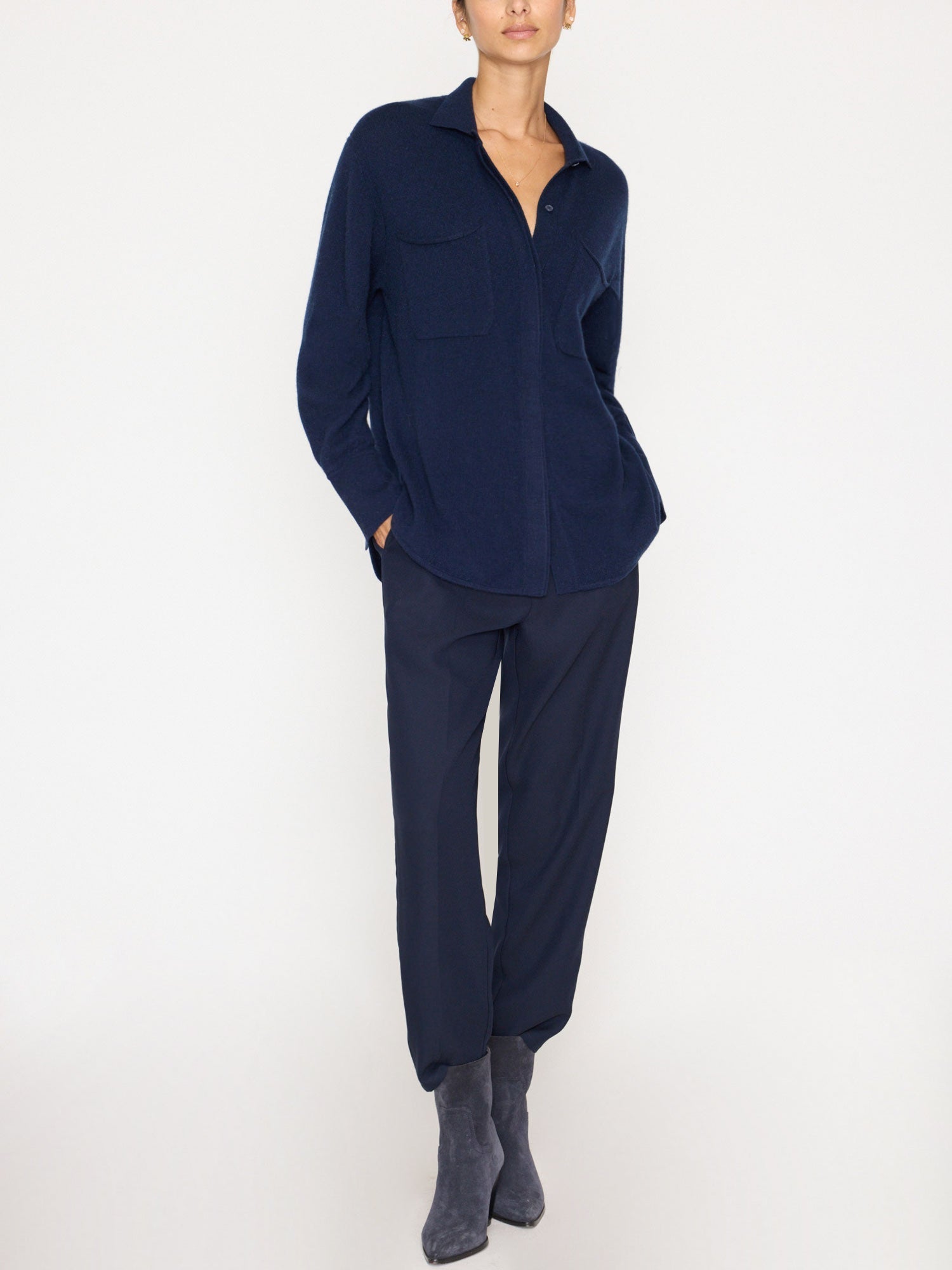 La chaqueta camisera de cachemir Andre Luxe