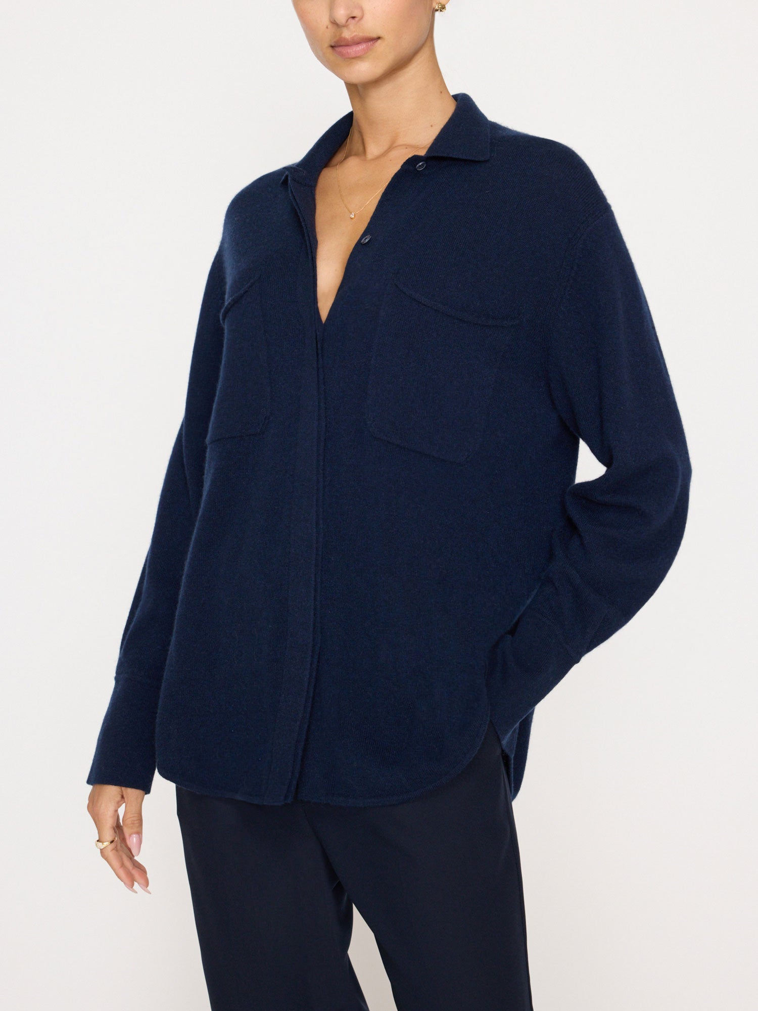 La chaqueta camisera de cachemir Andre Luxe