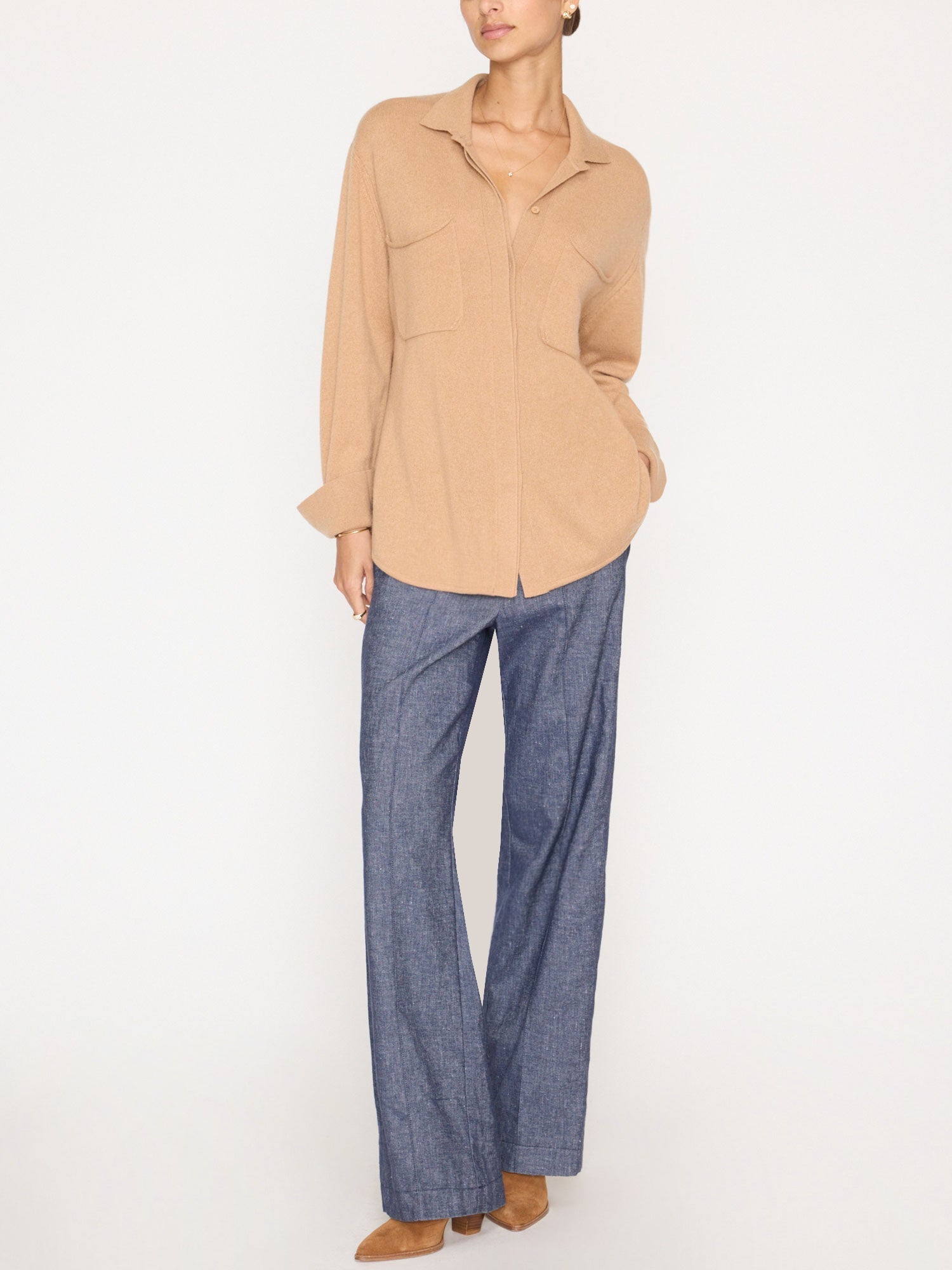 La chaqueta camisera de cachemir Andre Luxe