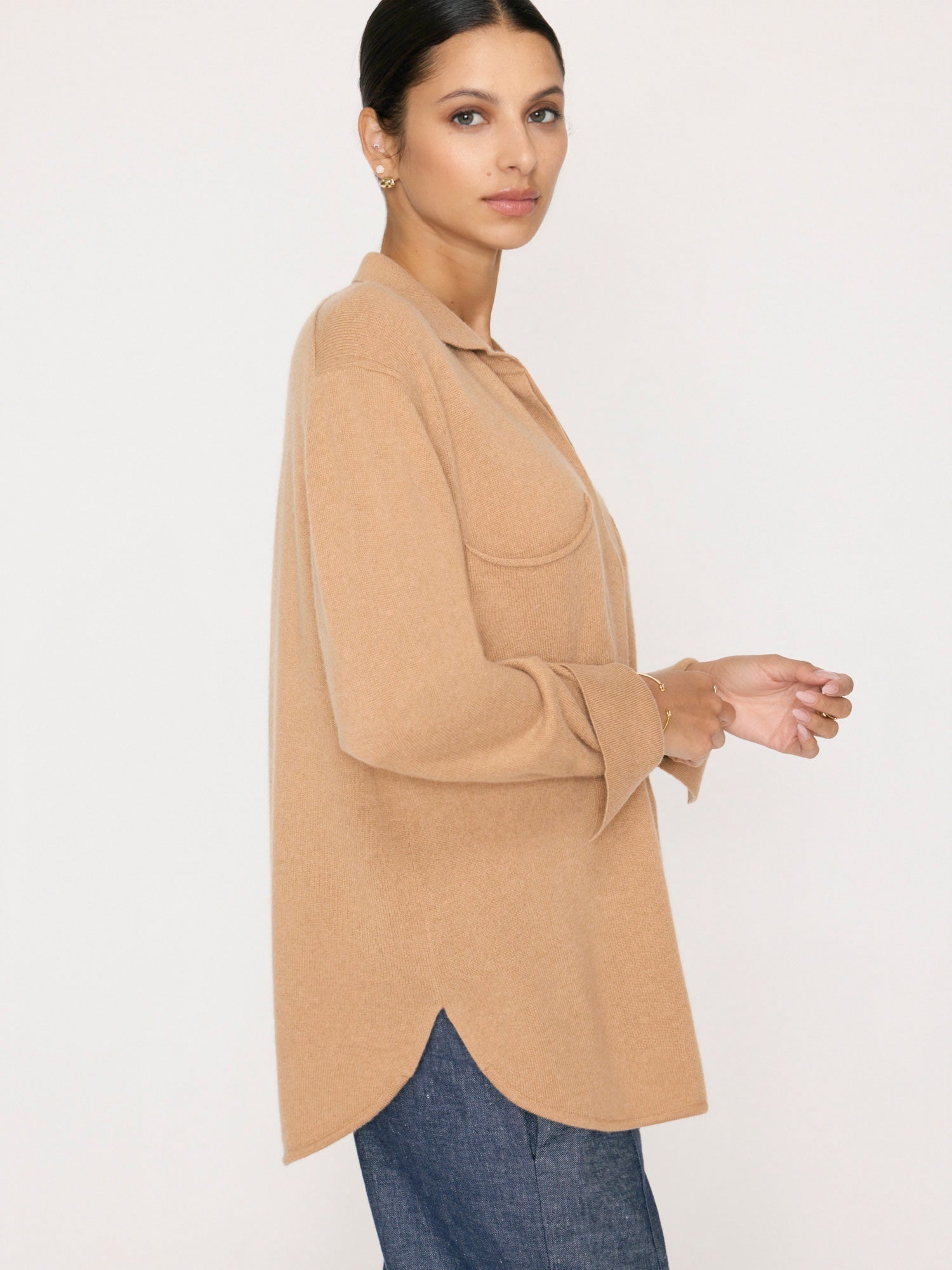 La chaqueta camisera de cachemir Andre Luxe