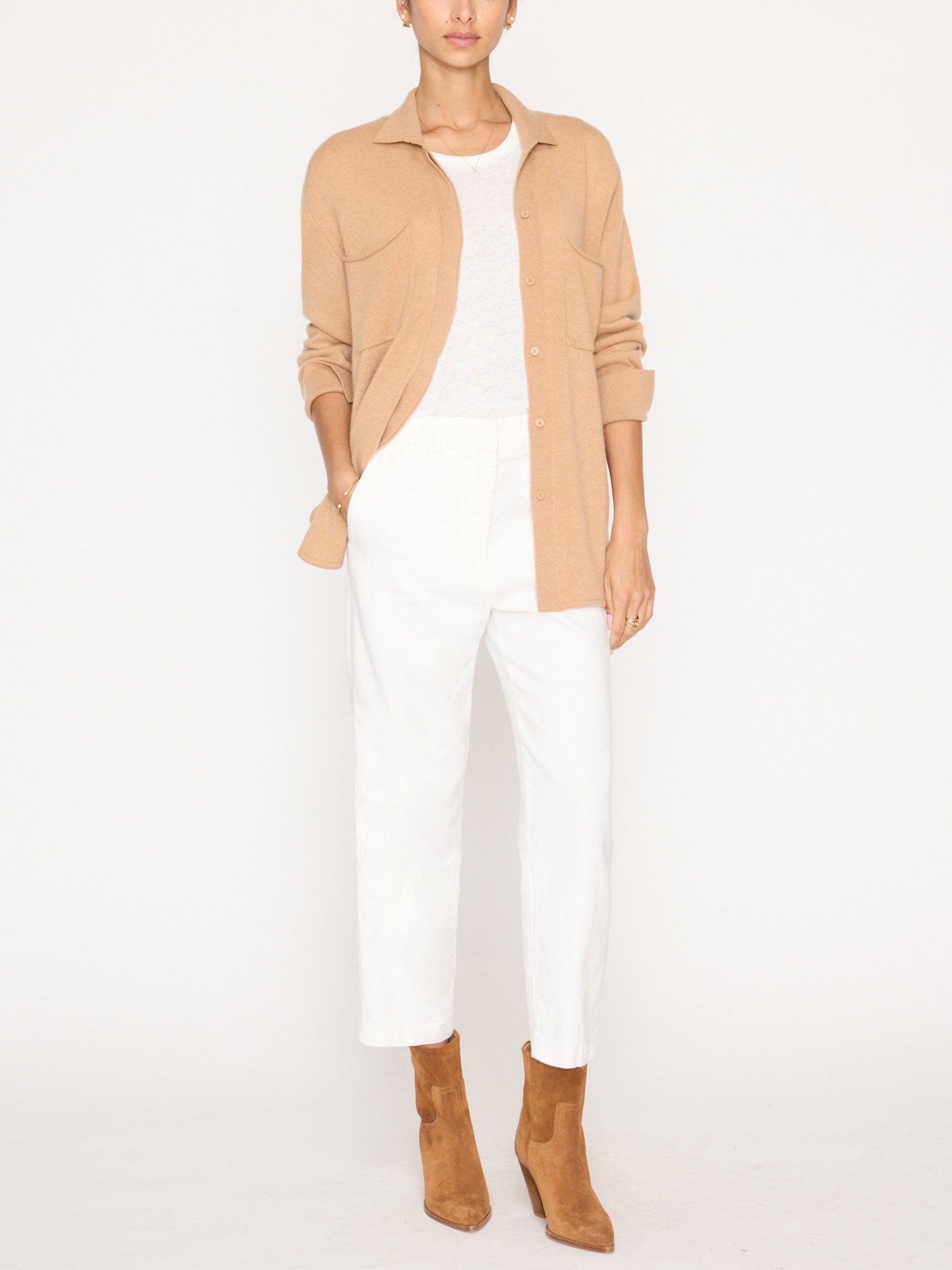 La chaqueta camisera de cachemir Andre Luxe