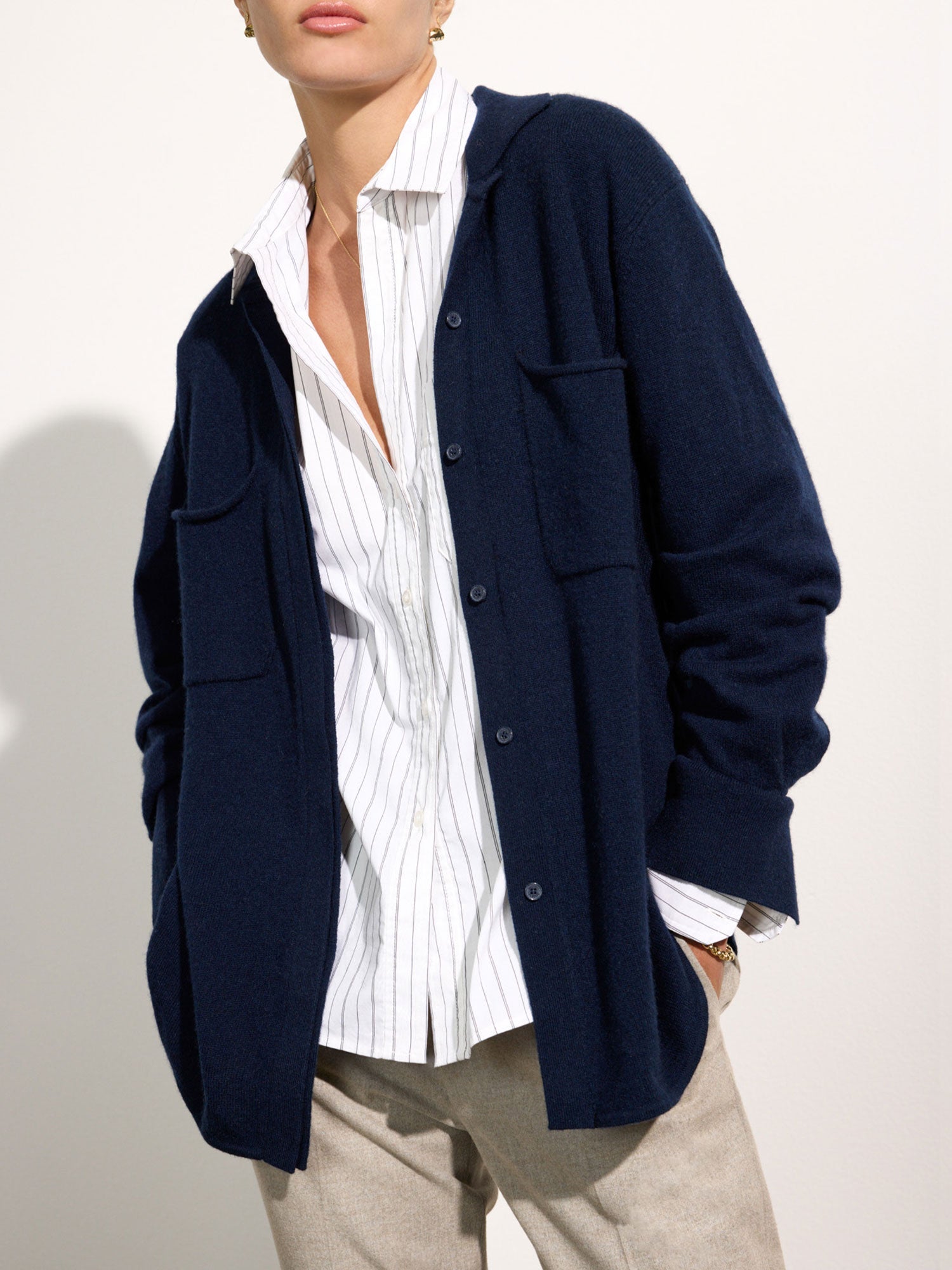 La chaqueta camisera de cachemir Andre Luxe