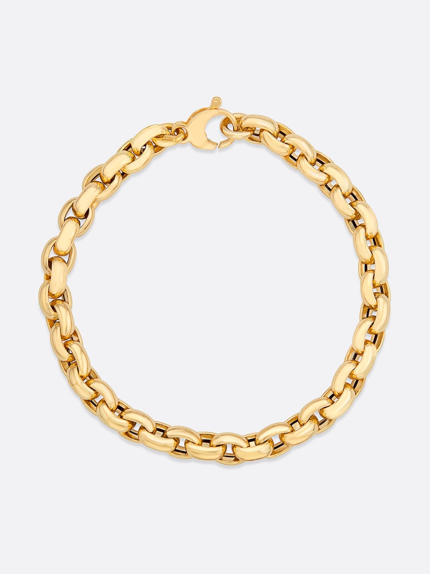 Pulsera de eslabones rolo de oro amarillo iconos
