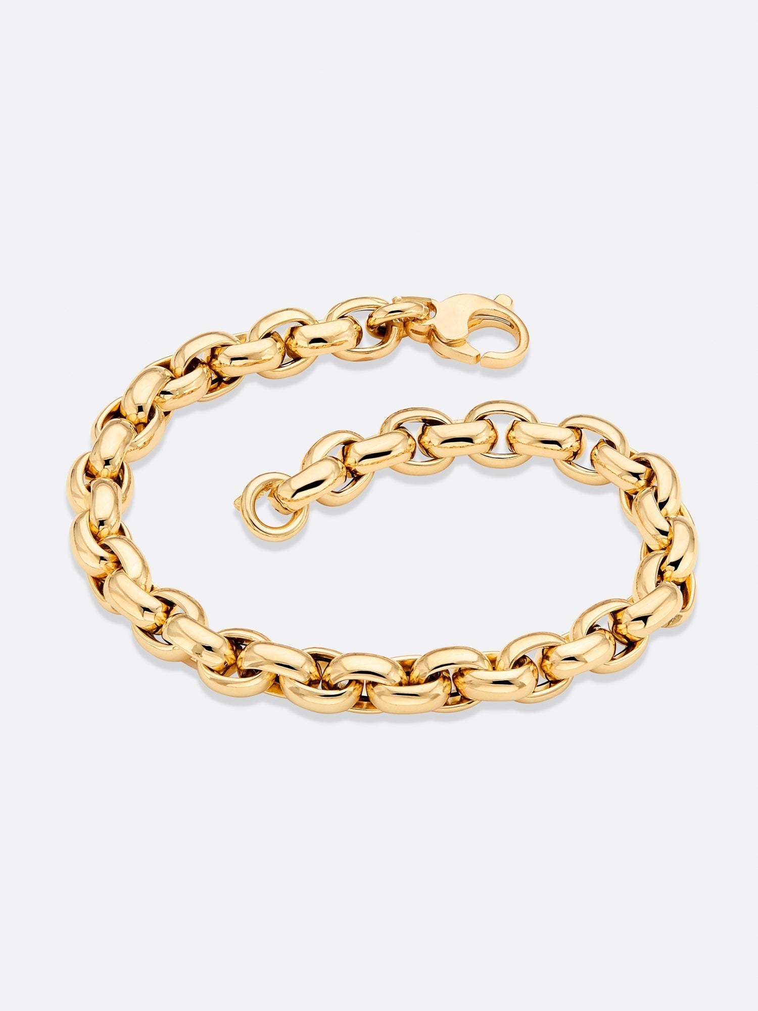 Pulsera de eslabones rolo de oro amarillo iconos