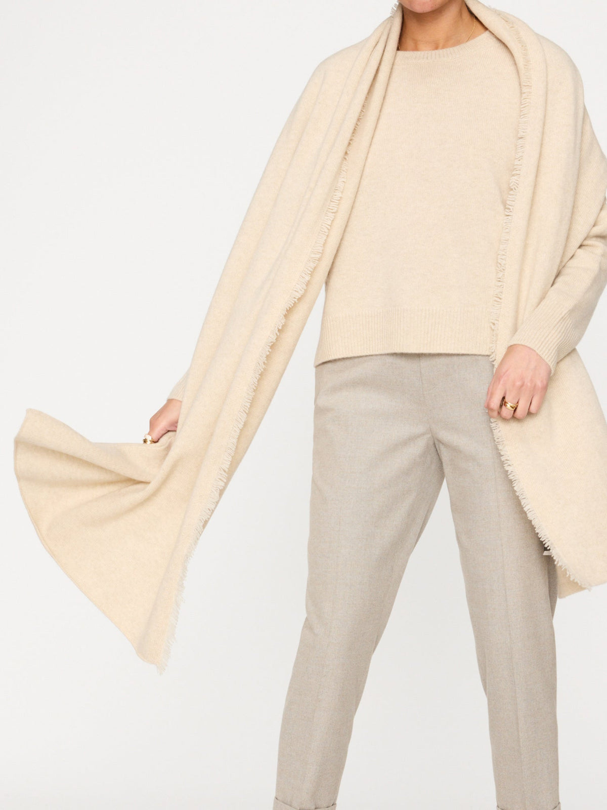 The cashmere fringe wrap