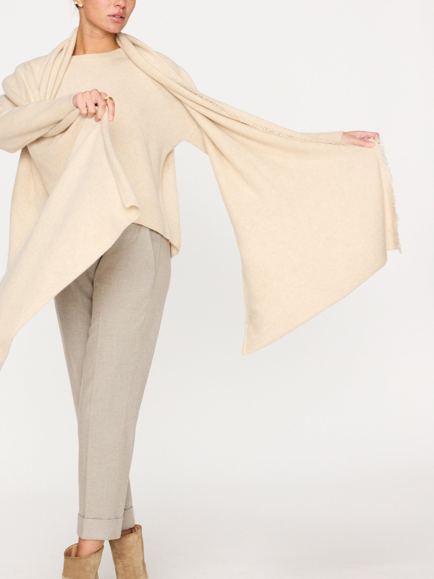 The cashmere fringe wrap