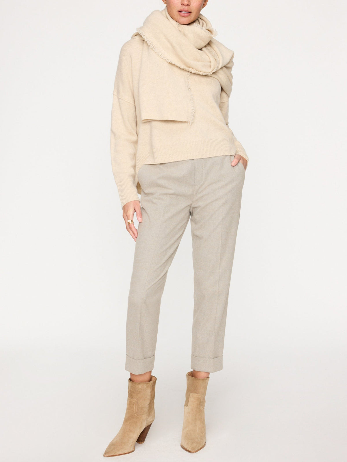 The cashmere fringe wrap