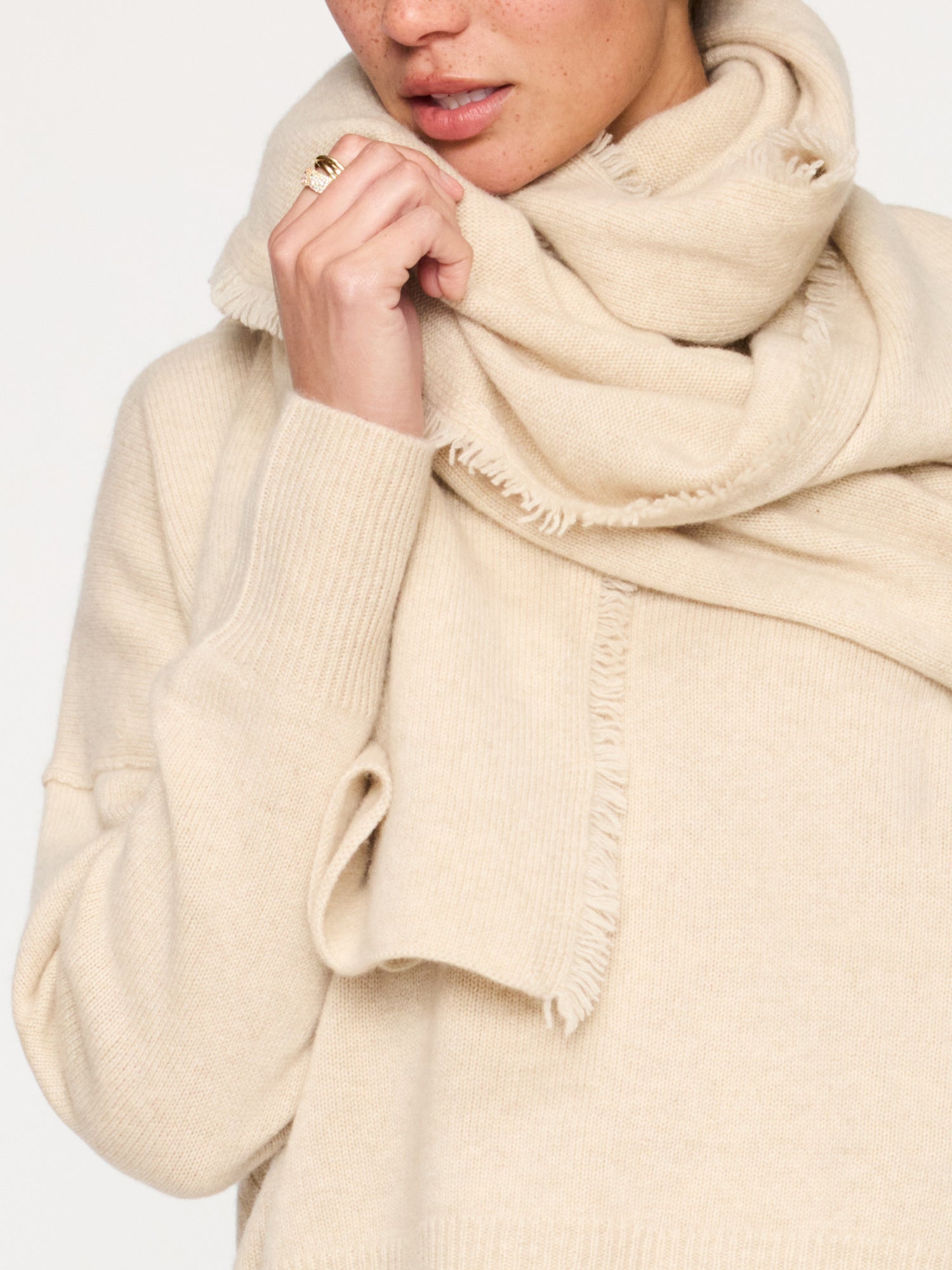 The cashmere fringe wrap