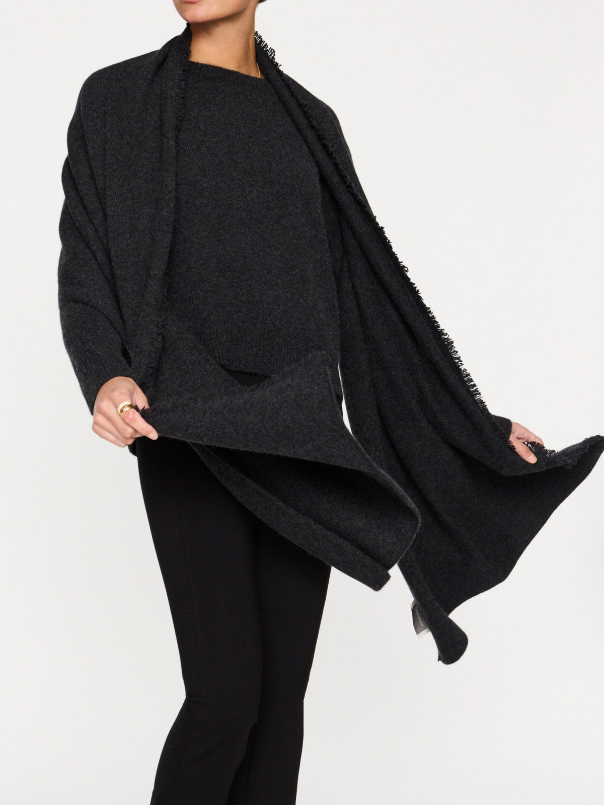 The cashmere fringe wrap