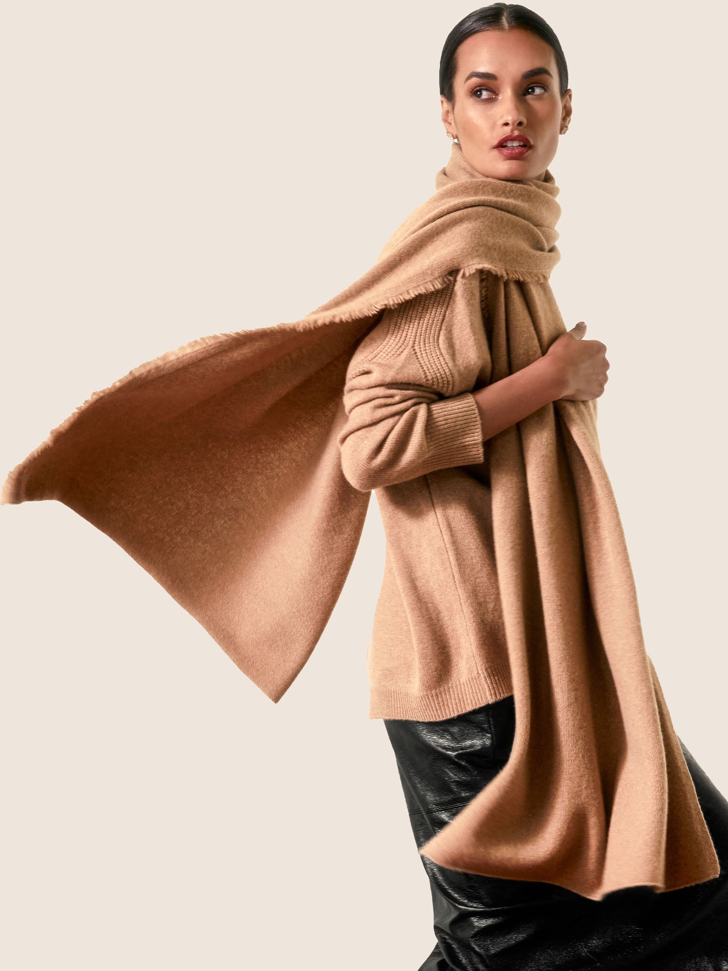 The cashmere fringe wrap
