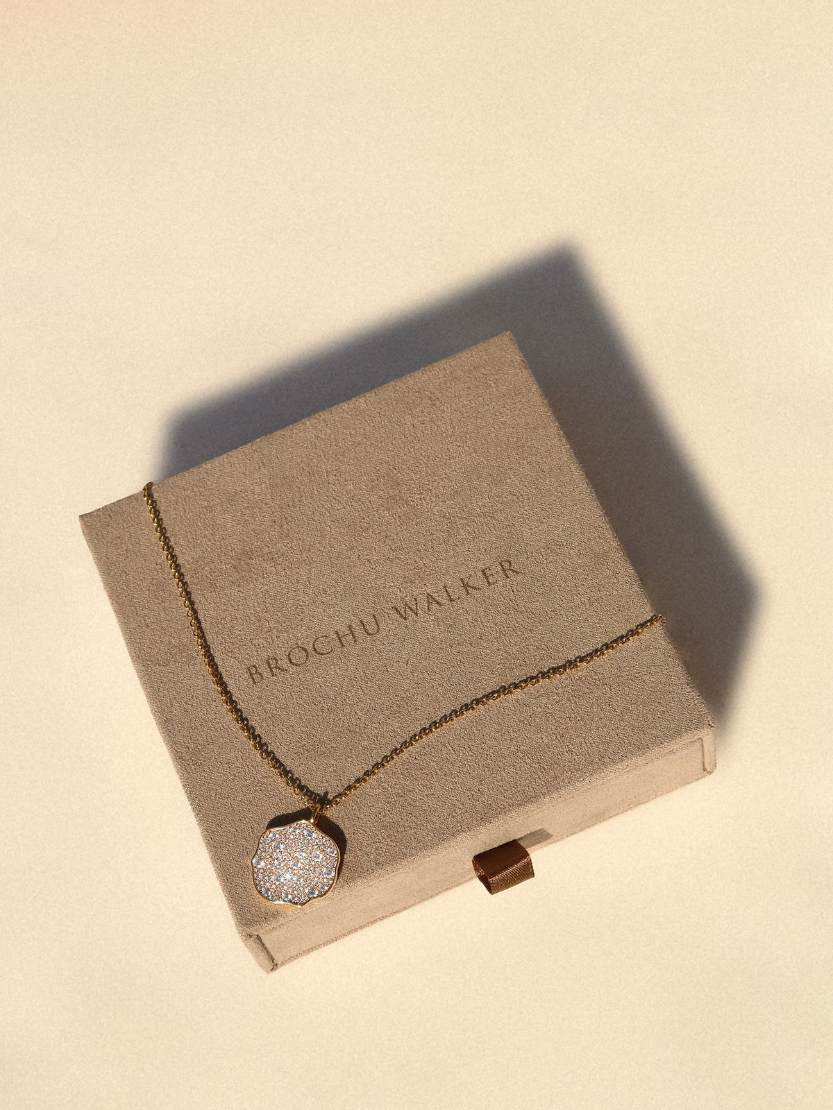 Petite fleur pavé diamond pendant necklace