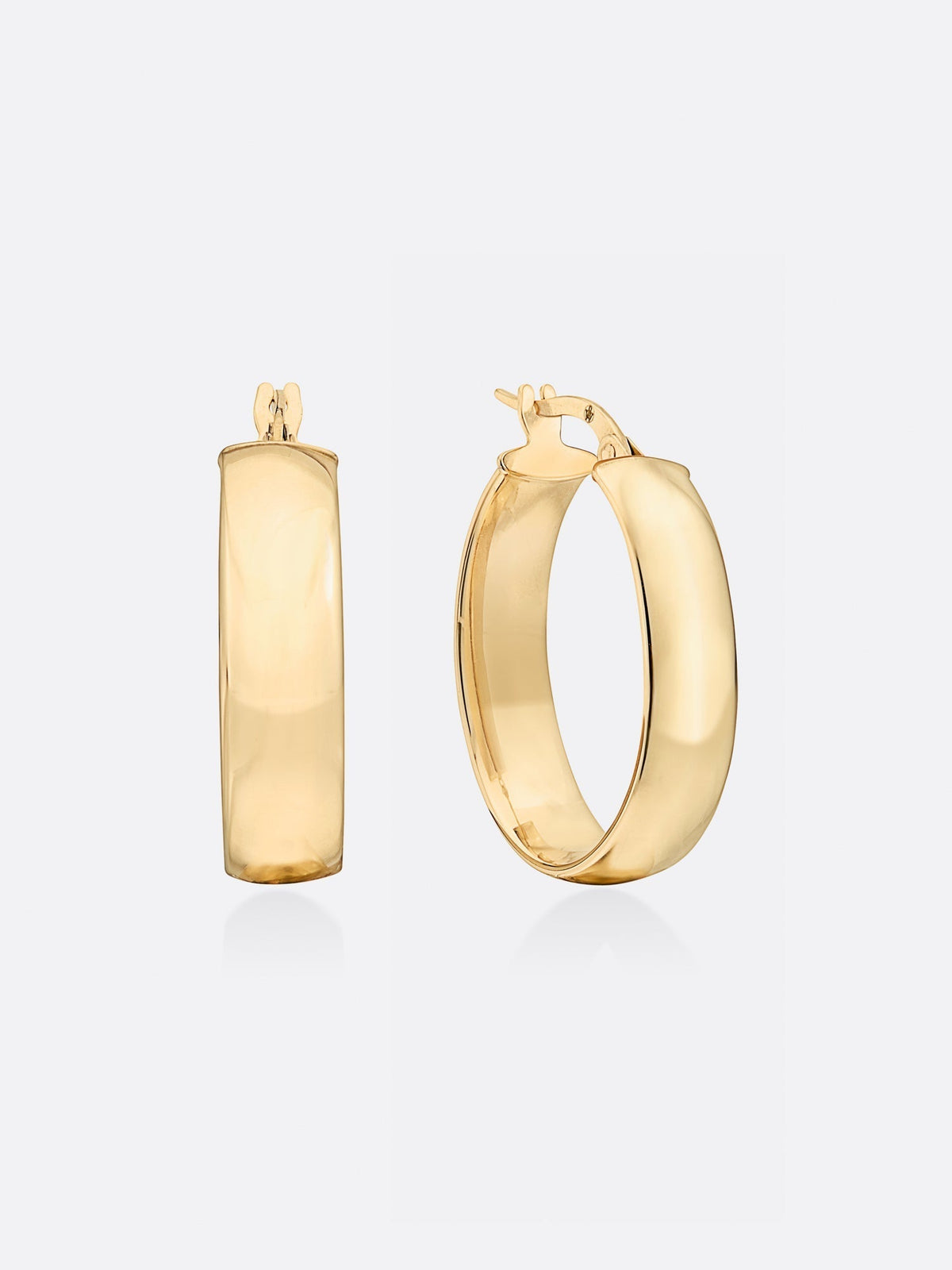 Icons yellow gold oval hoop earrings