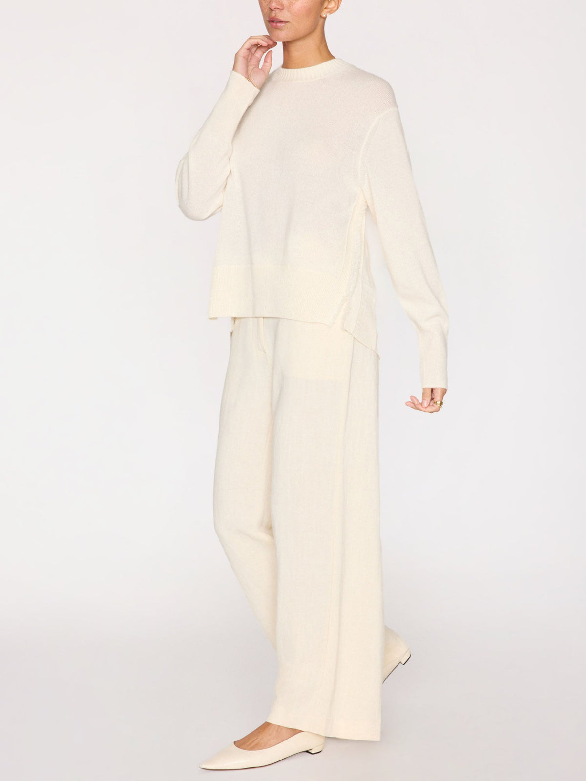 The fenton crewneck fringe cashmere sweater
