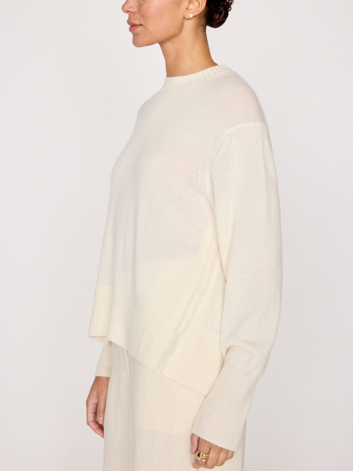 The fenton crewneck fringe cashmere sweater