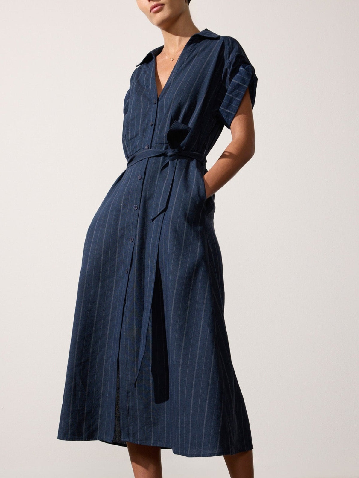The fia belted stripe dress