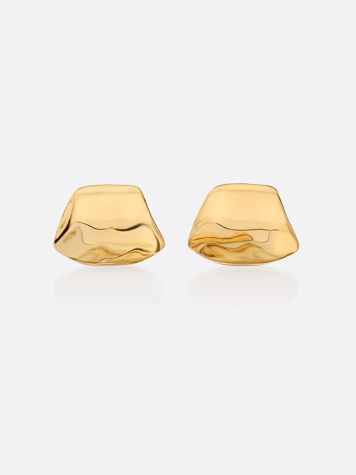 Golden waves molten cuff earrings