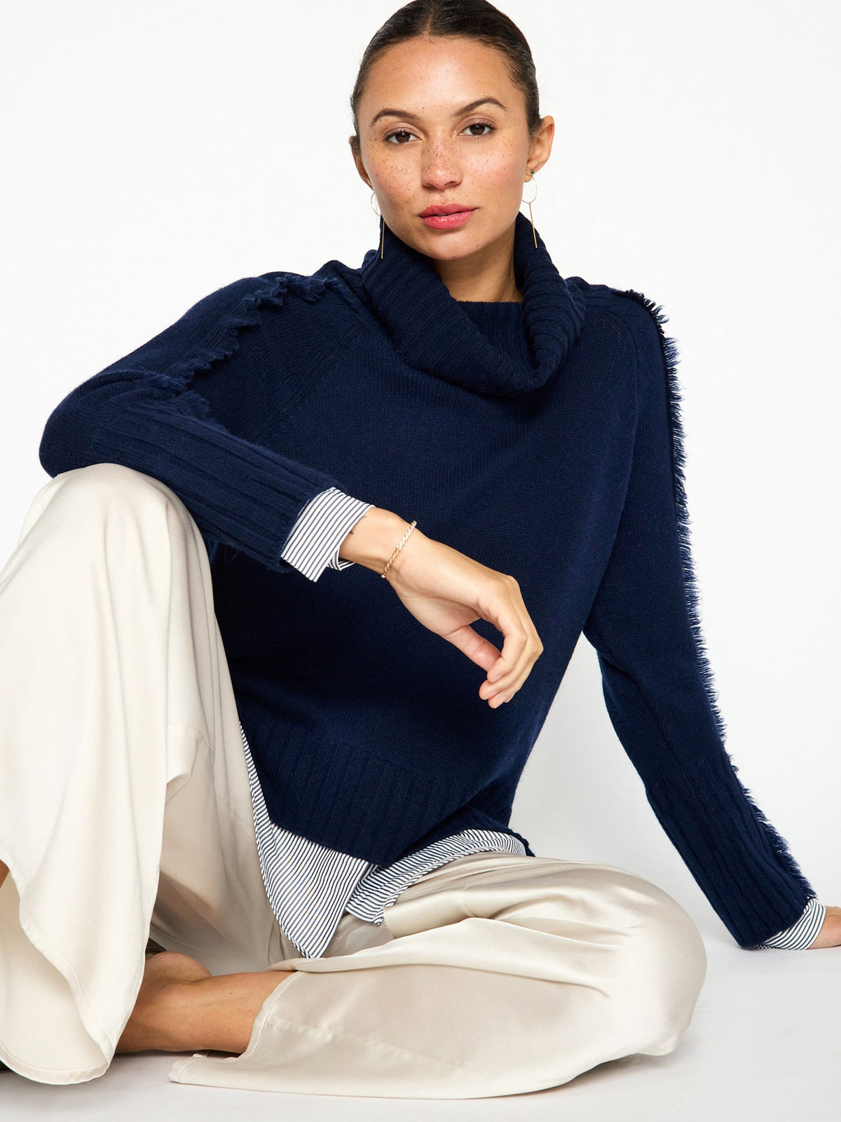The jolie fringe striped layered looker