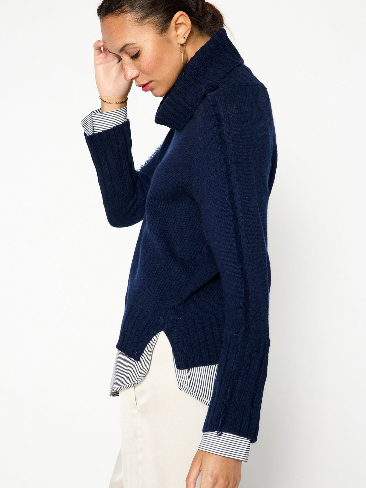 The jolie fringe striped layered looker