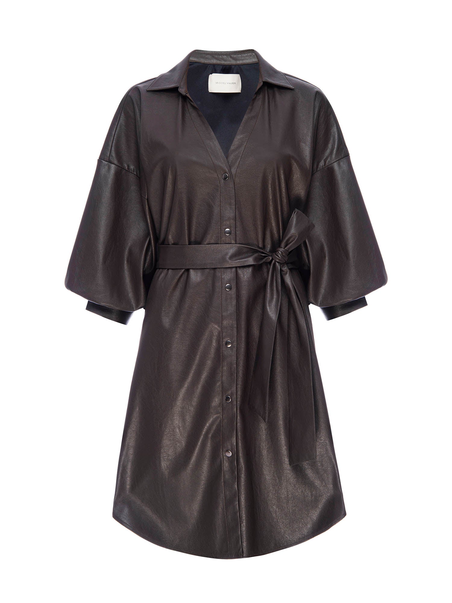 El vestido de polipiel con cinturón Kate