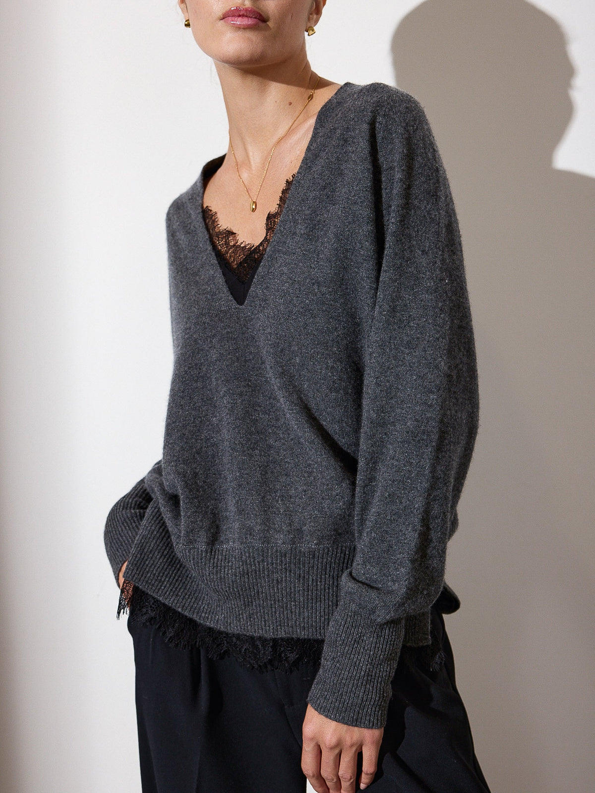The lace vee looker pullover