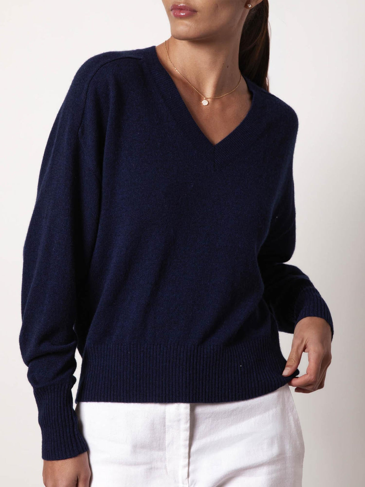 The leia vee cashmere sweater