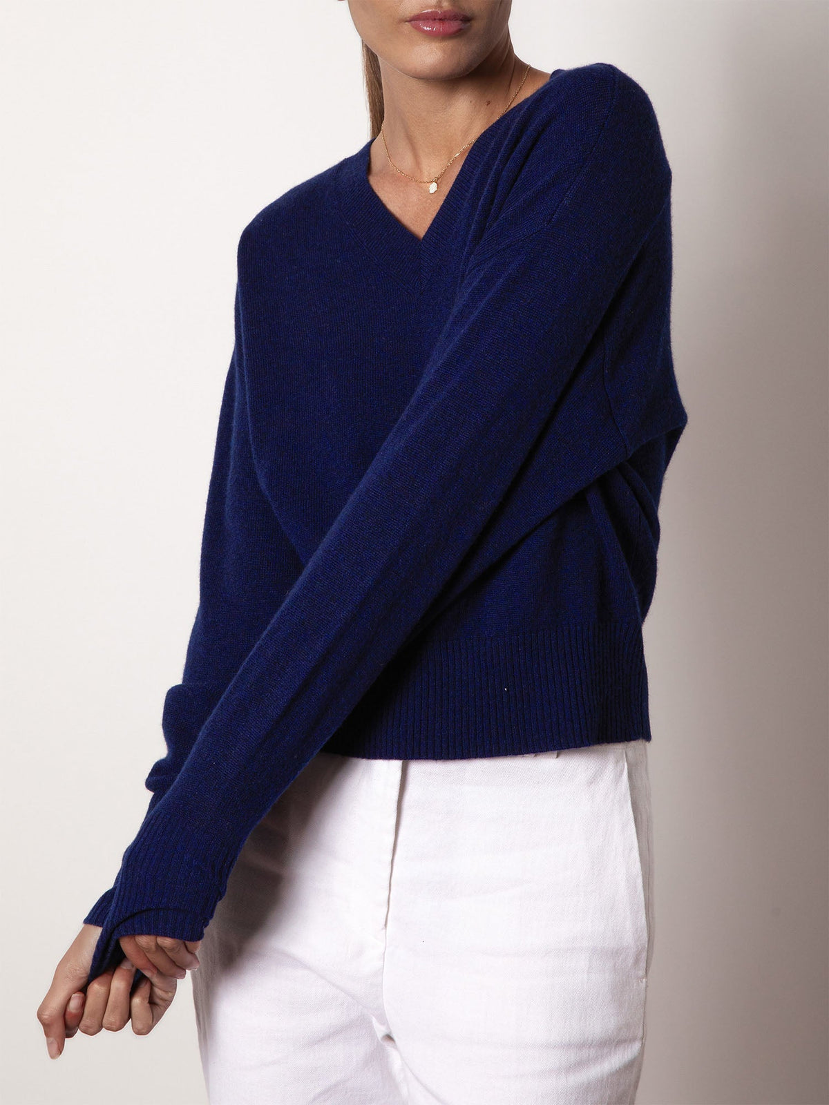 The leia vee cashmere sweater