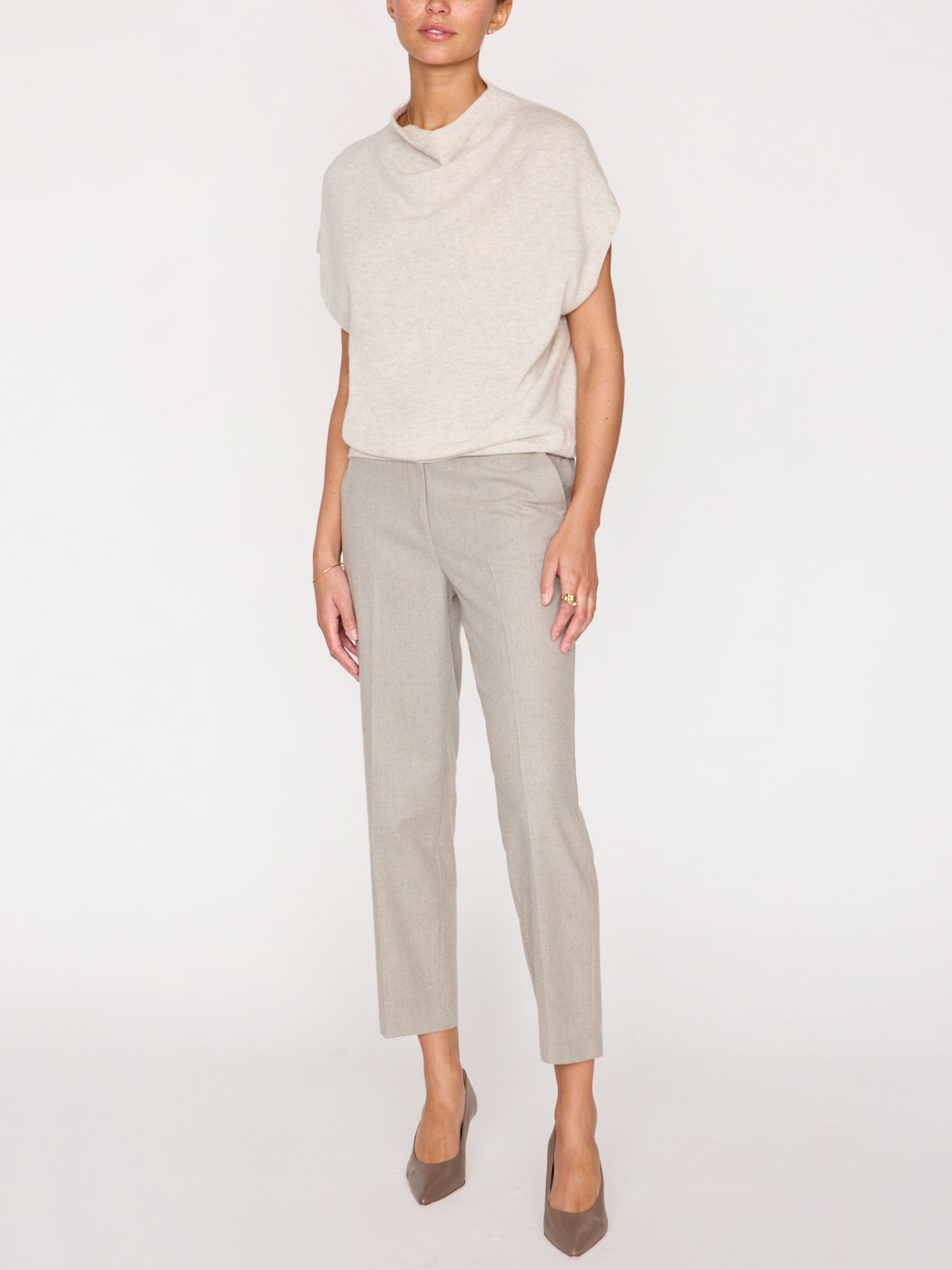 The morten funnel neck cashmere top