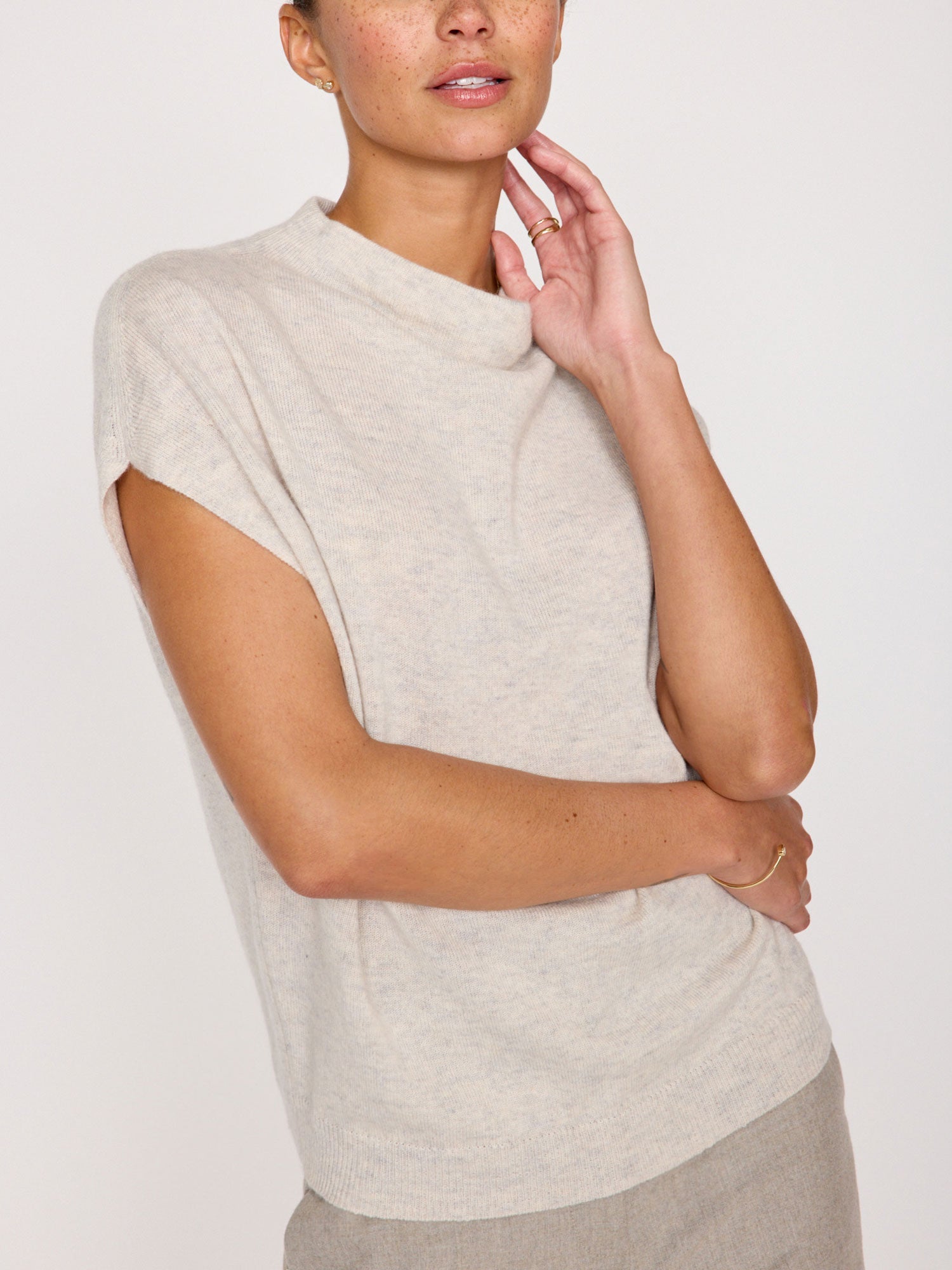 The morten funnel neck cashmere top
