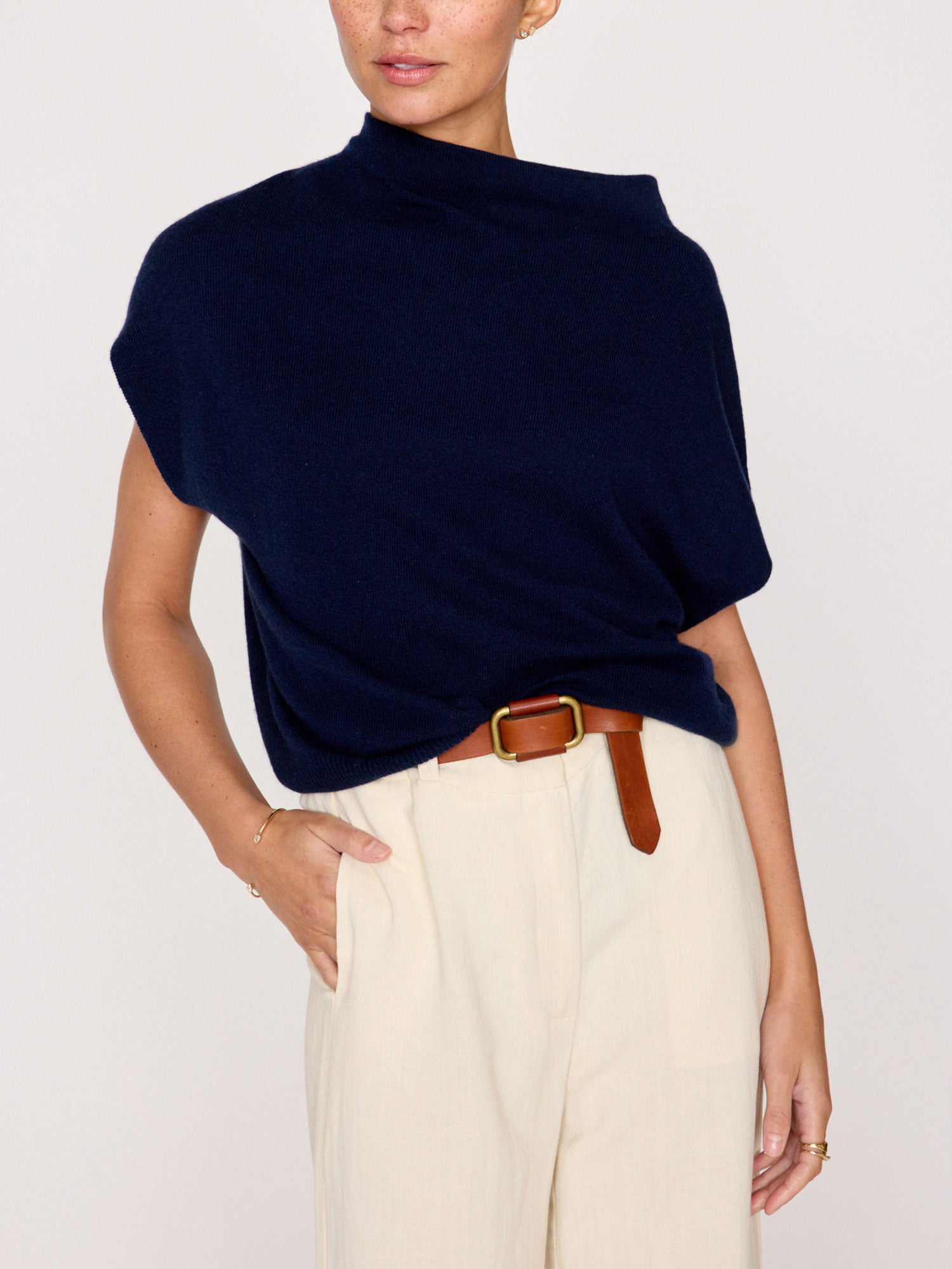 The morten funnel neck cashmere top