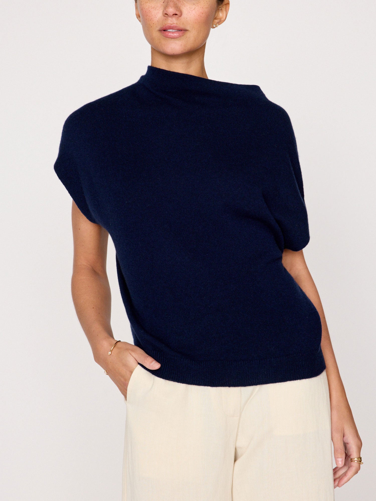 The morten funnel neck cashmere top