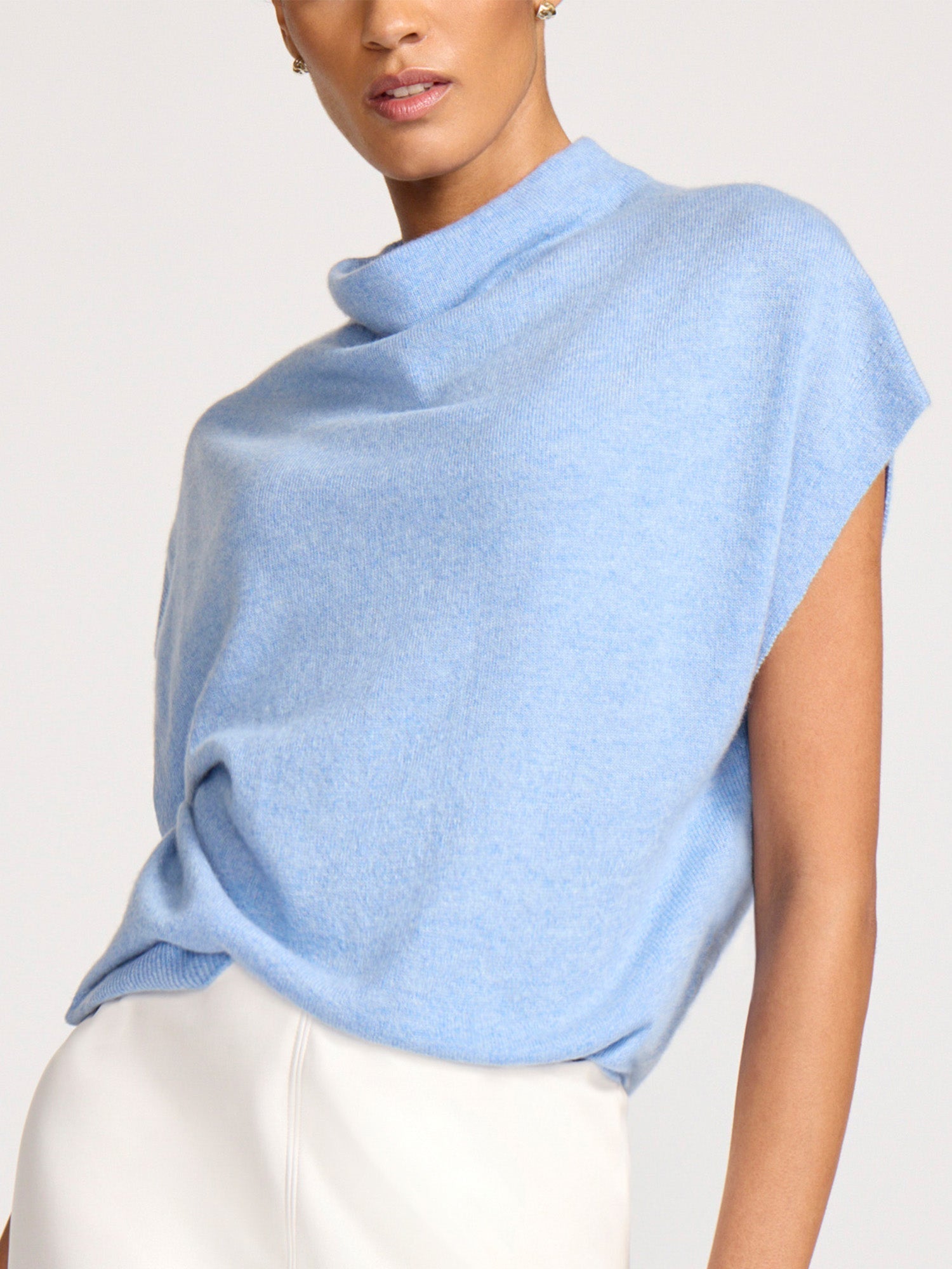 The morten funnel neck cashmere top
