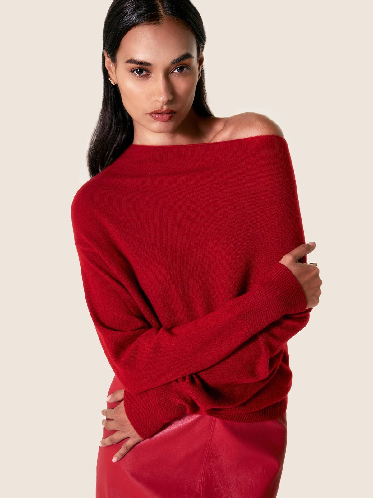 The lori cashmere off shoulder
