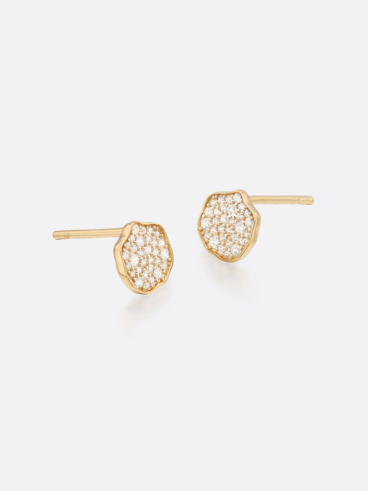 Petite fleur pavé diamond mini stud earrings