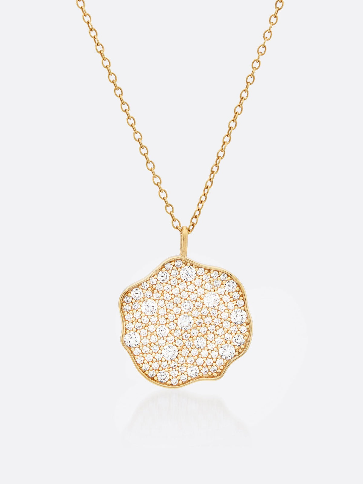 Petite fleur pavé diamond pendant necklace