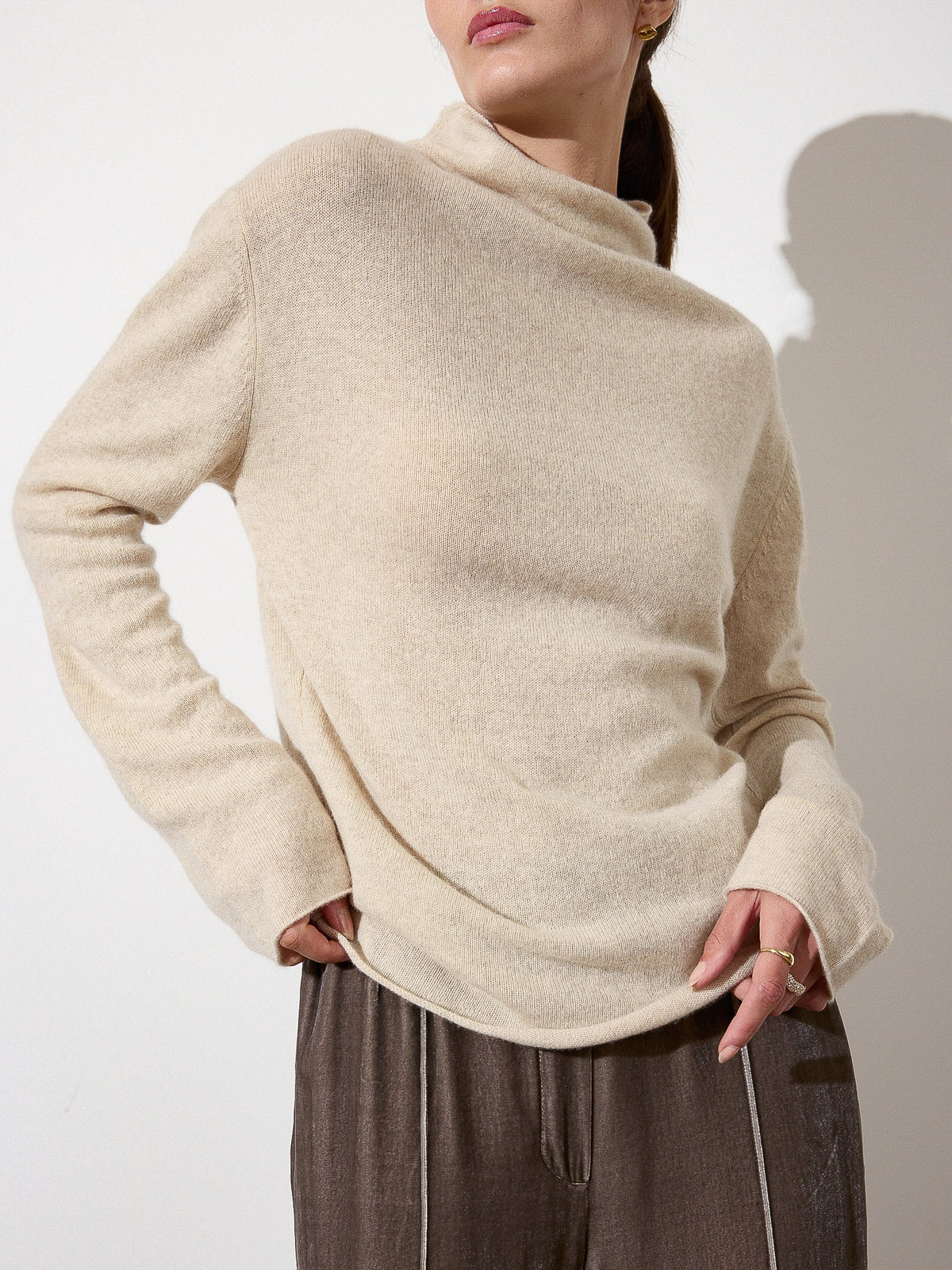 The rhone relaxed funnel cashmere sweater