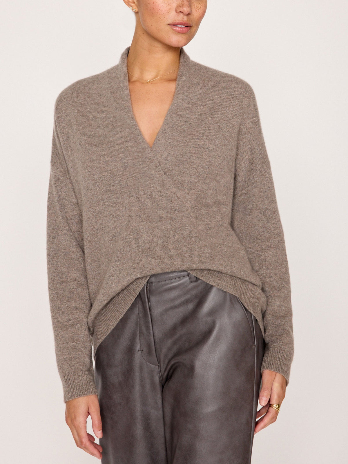 The siena wrap neck cashmere pullover