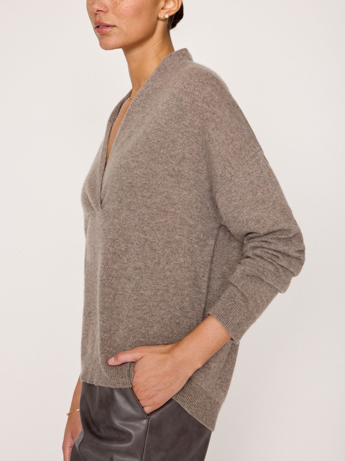 The siena wrap neck cashmere pullover