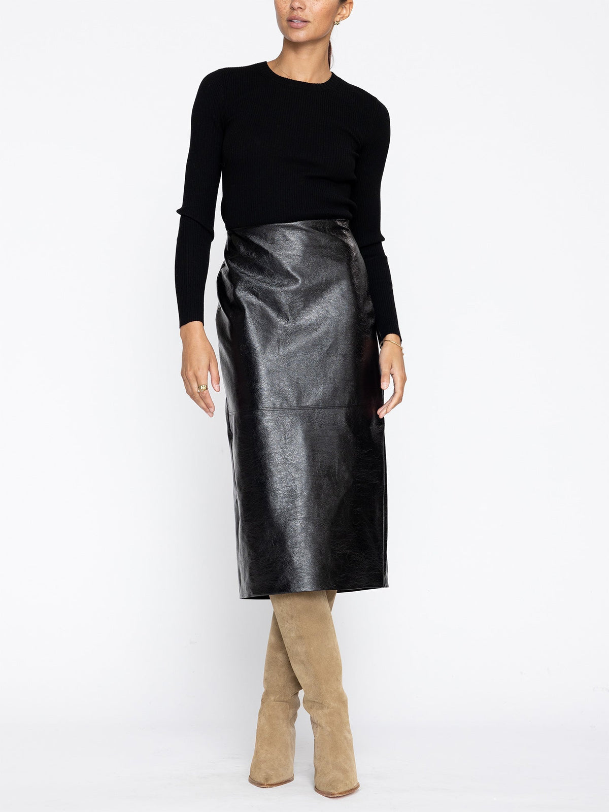 The irene vegan leather skirt