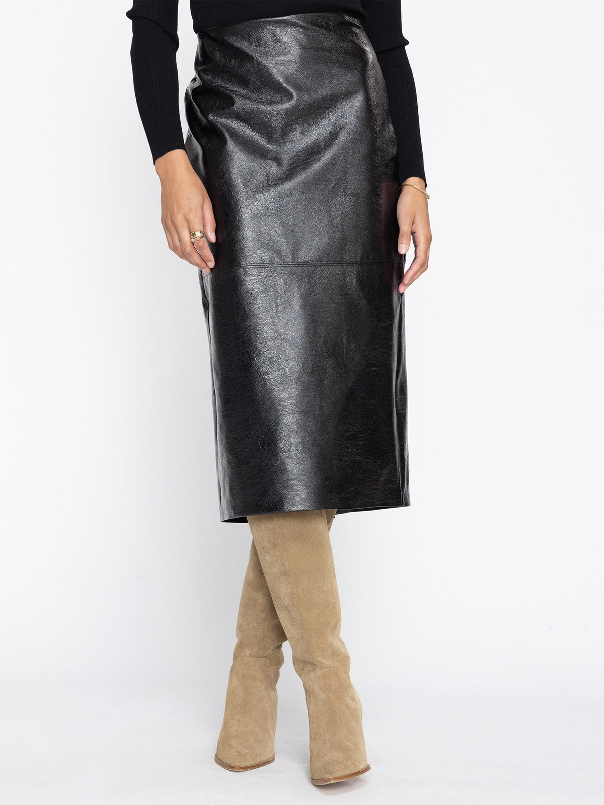 The irene vegan leather skirt