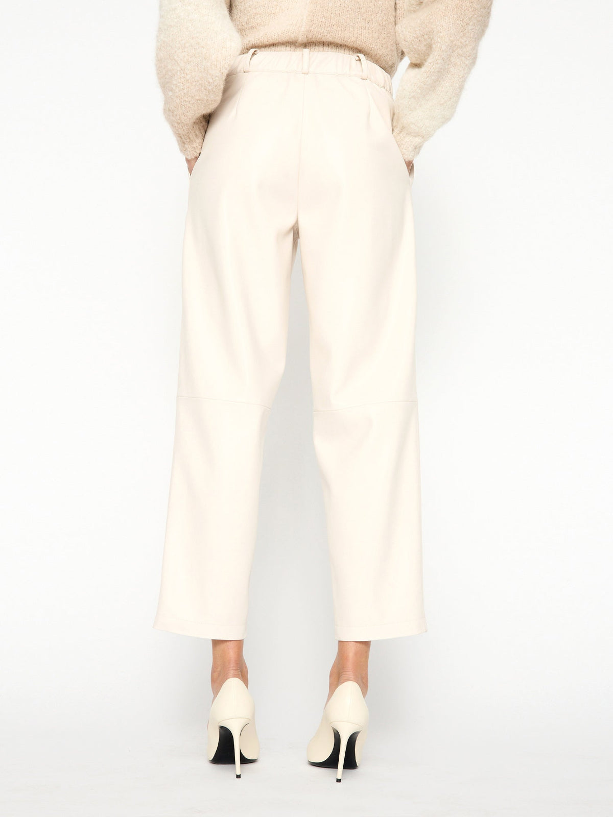 The stone vegan leather pant