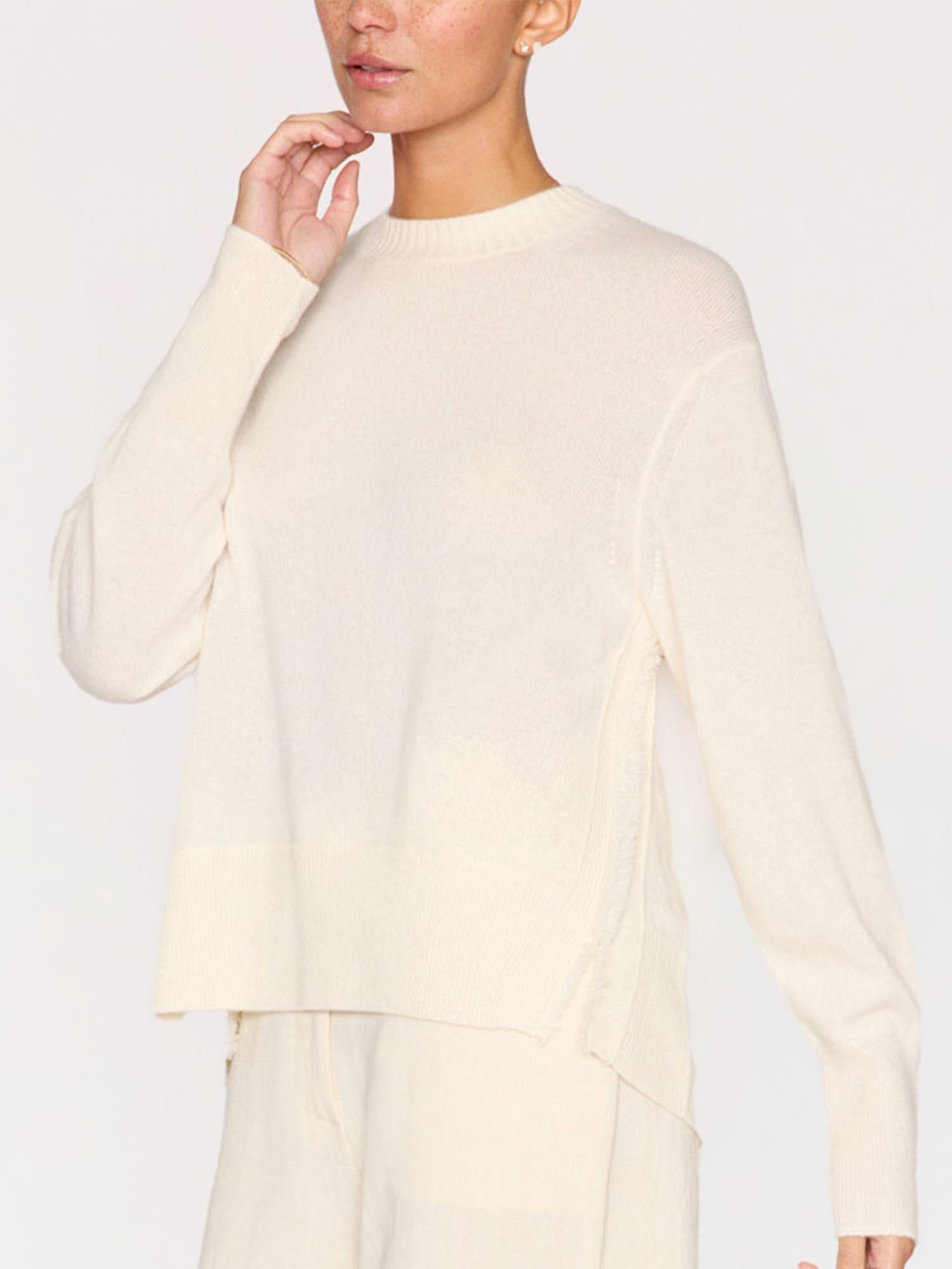 The fenton crewneck fringe cashmere sweater