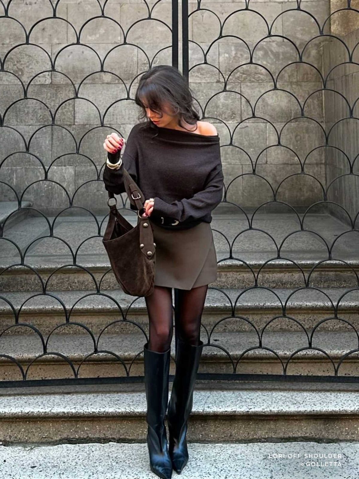 The lori cashmere off shoulder