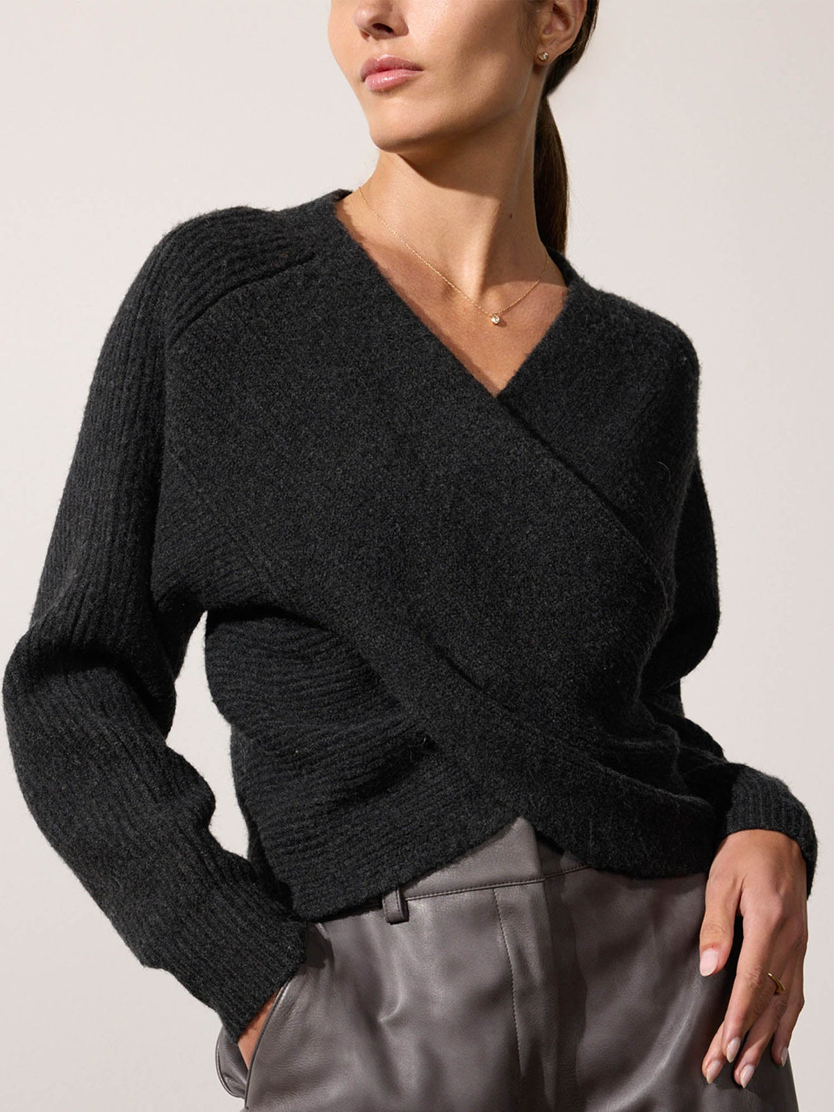 The hughes wrap front sweater