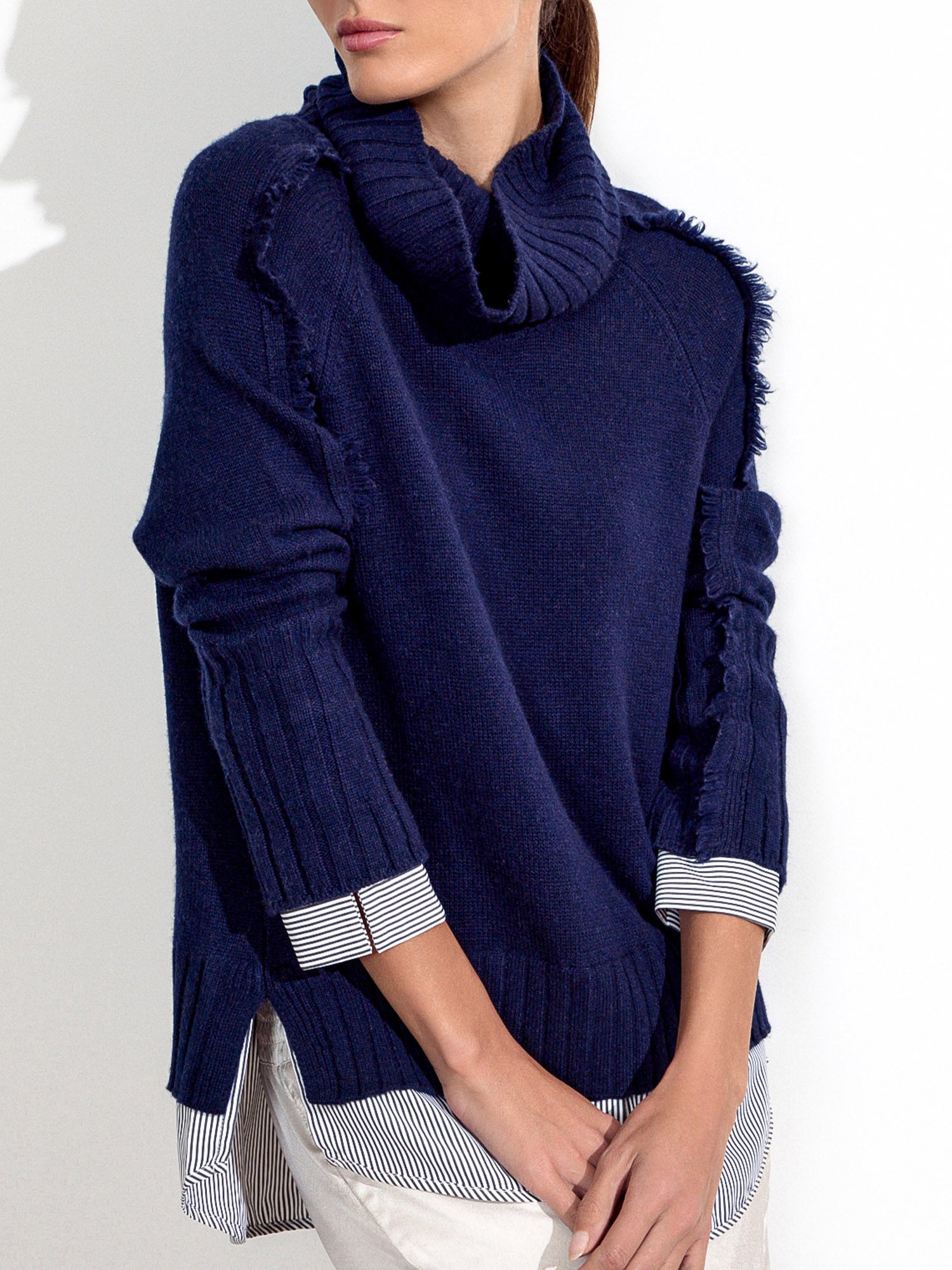 The jolie fringe striped layered looker