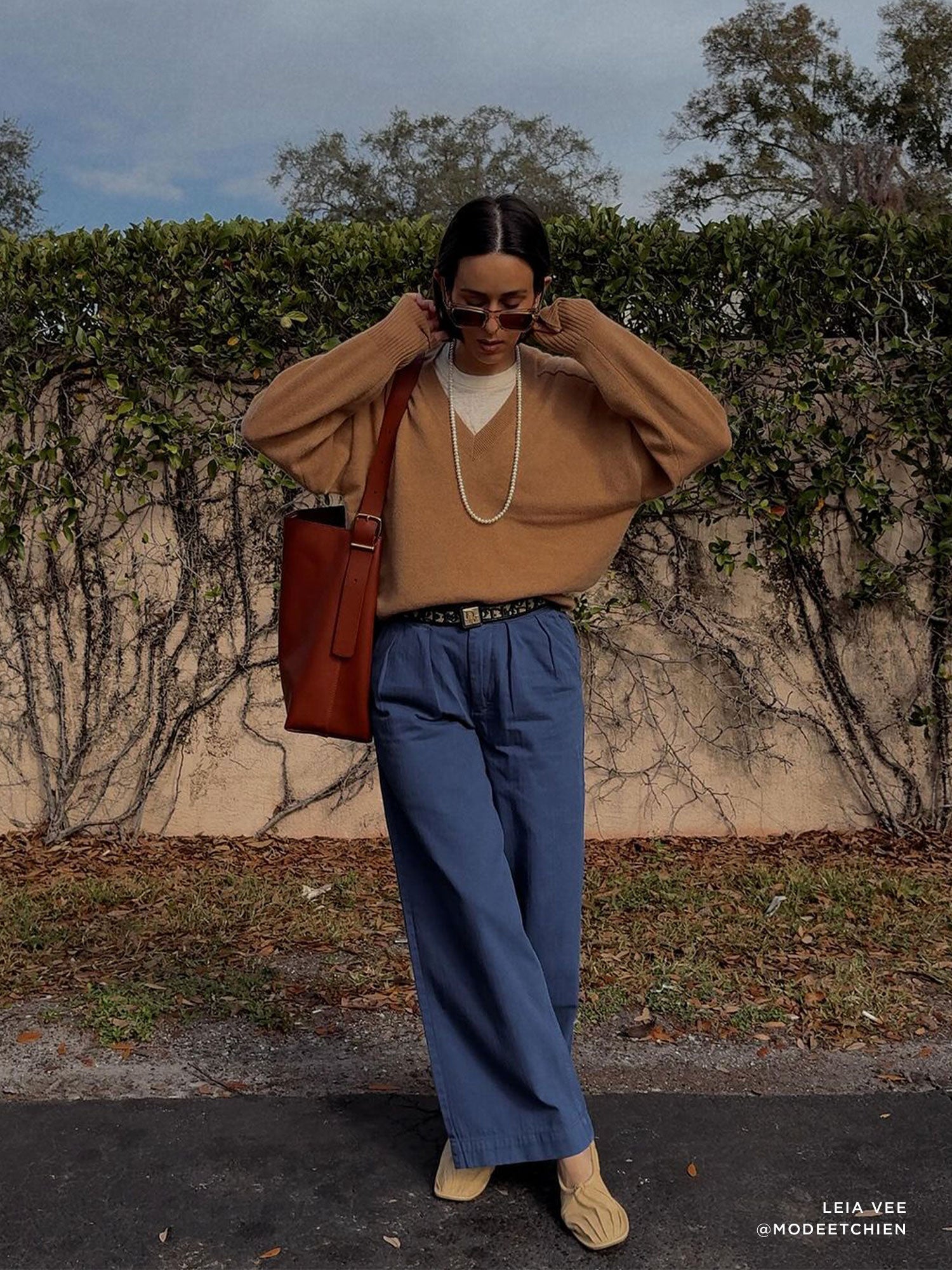 The leia vee cashmere sweater